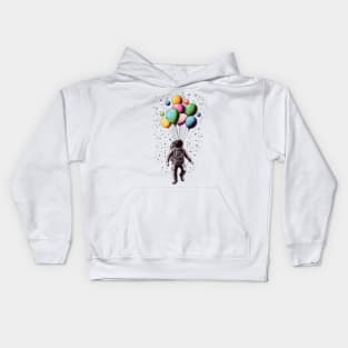 Flying with unknown Balloons Kids Hoodie